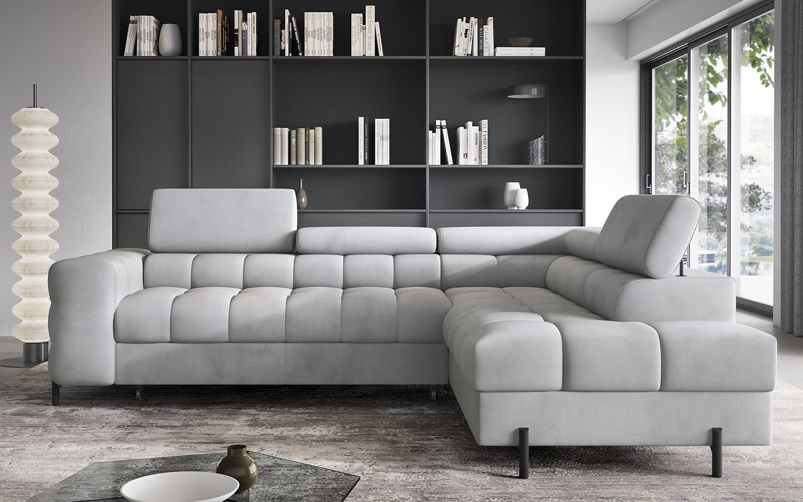 Colțar Ferry, Extensibil, 276x72x200, Material Paros 05 din lemn masiv