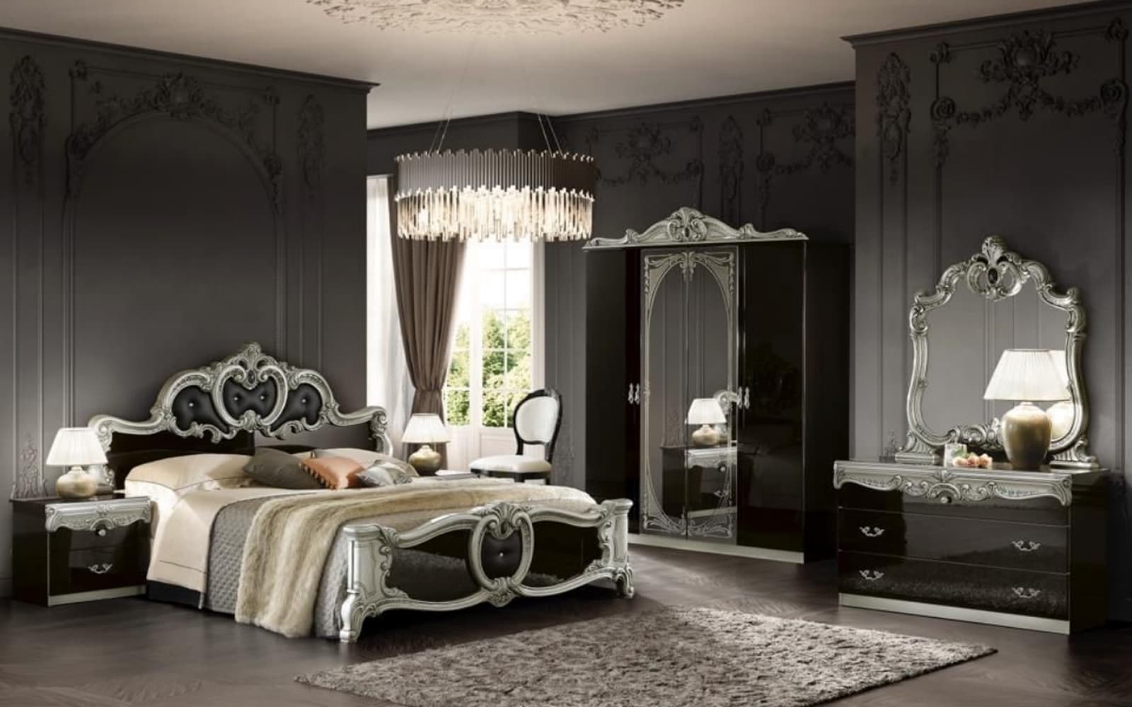 Set dormitor Lusso din lemn masiv