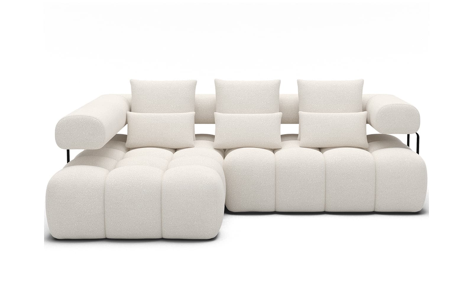 Colțar extensibil modern Levvi, 260×184×102 cm, Personalizabil din lemn masiv