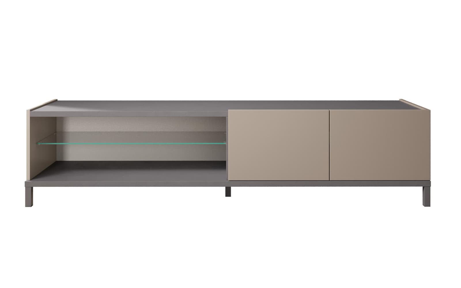 Comodă TV 2 uși Kara, 208x48x48 cm din lemn masiv