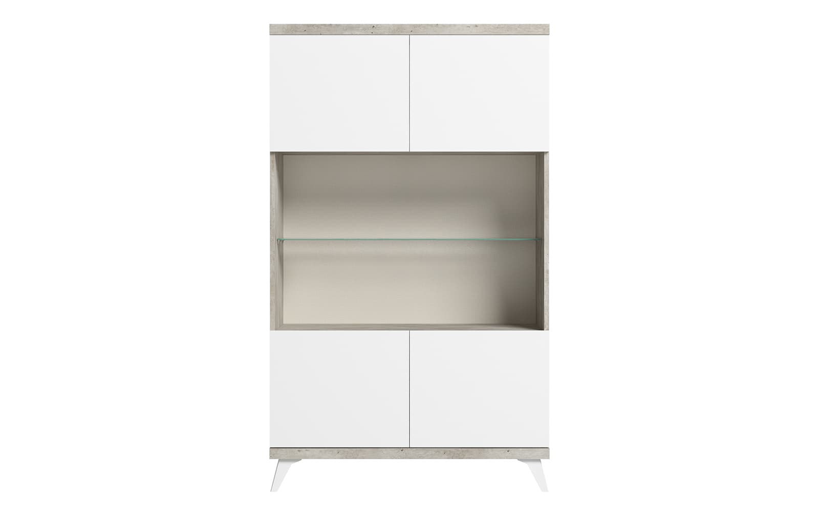 Vitrină Concrete, 101x43x170 cm din lemn masiv
