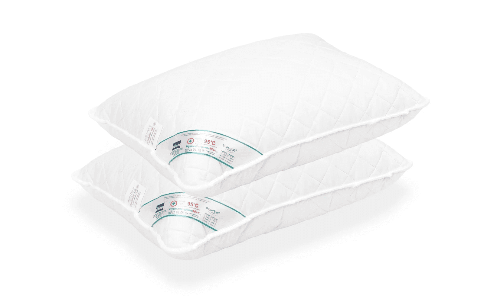 Set 2 Perne Hipoalergenice, Matlasate, cu Microfibra, 60x60 cm
