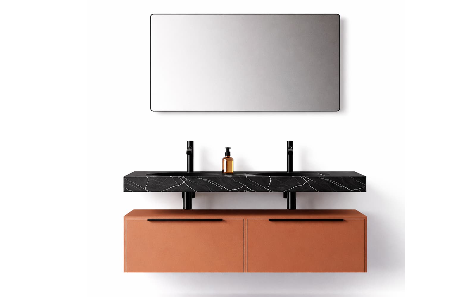 Set mobilier baie suspendat Avena 120 cm, Personalizabil din lemn masiv