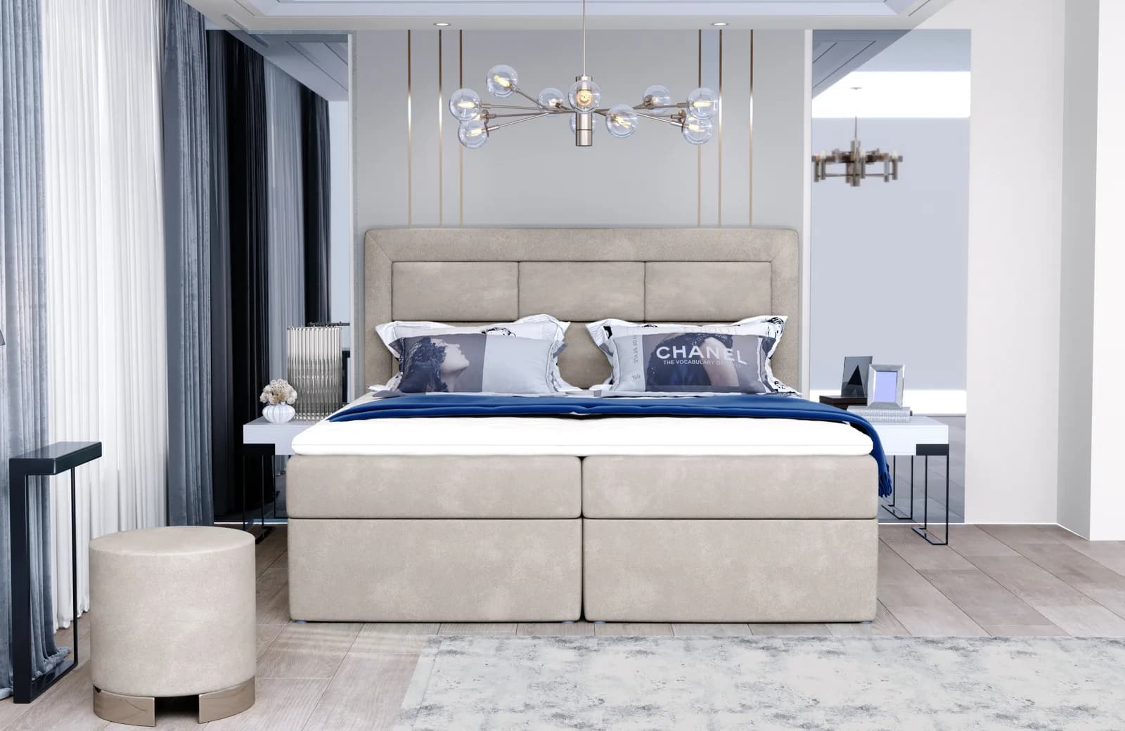 Pat boxspring Vivre 180x200 din lemn masiv