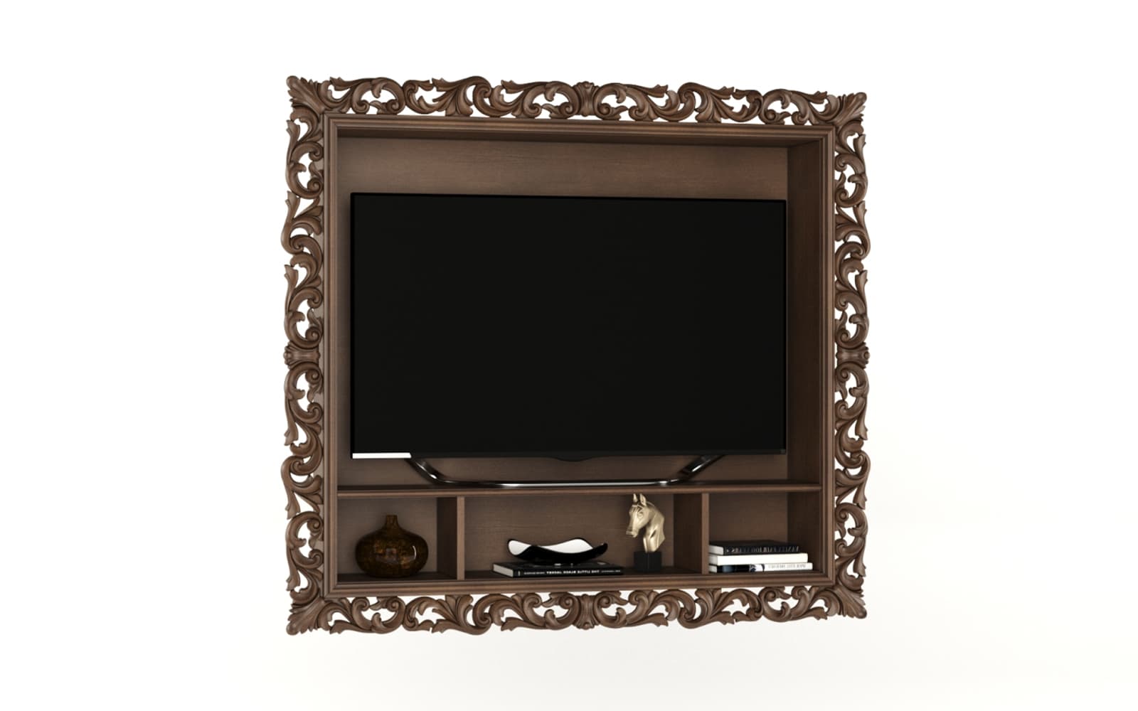 Panou TV Celisea, 160×30×145 cm din lemn masiv