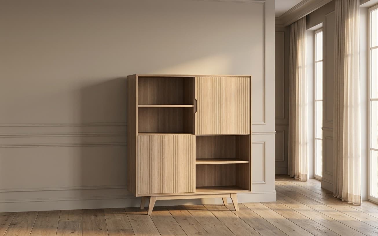 Comoda Brooklyn, Lemn Masiv, 115 x 45 x 133 cm