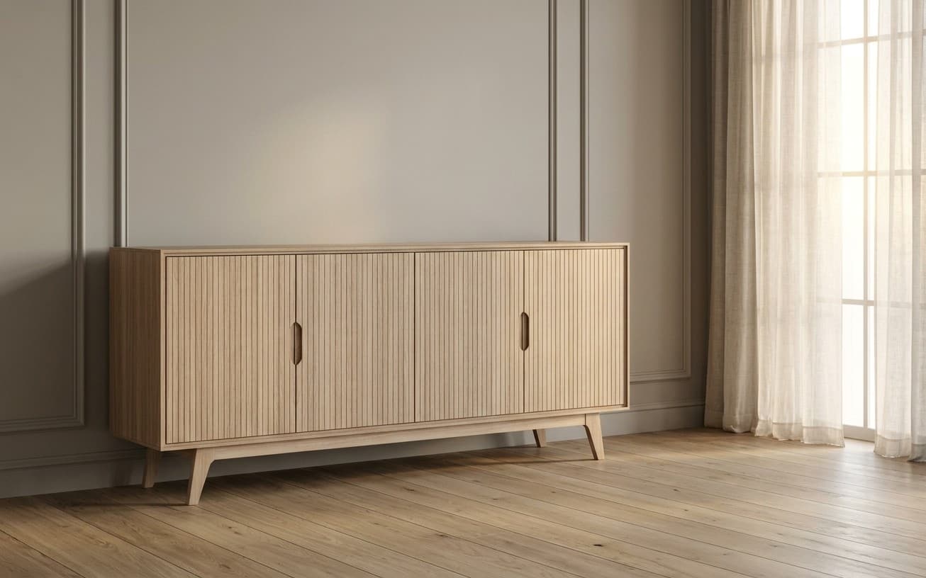 Comoda Brooklyn, Lemn Masiv 4 usi, 180 x 45 x 80 cm