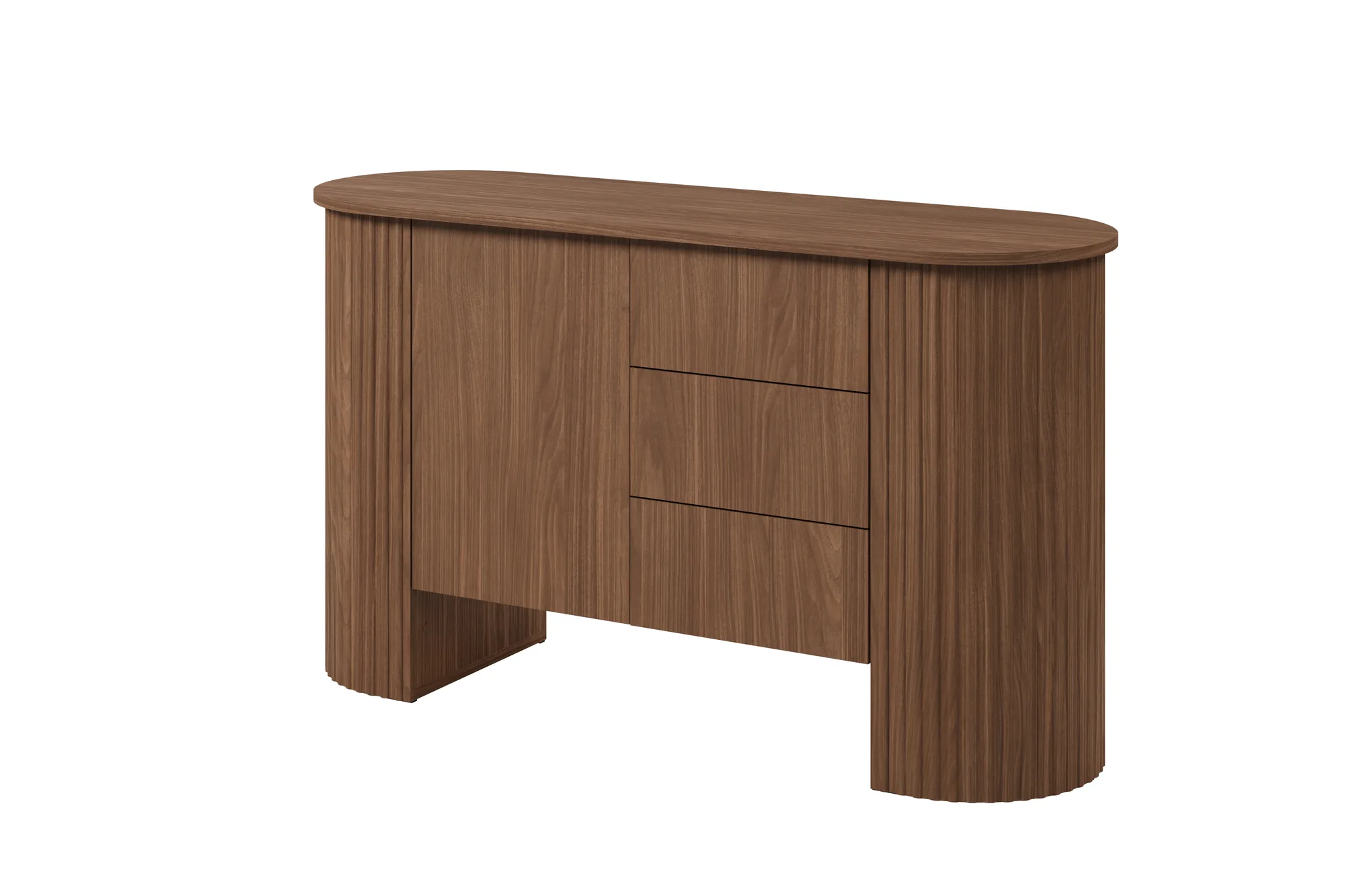 Comodă Cavo cu 1 ușă și 3 sertare, 139x45x80 cm — nuc Lincoln