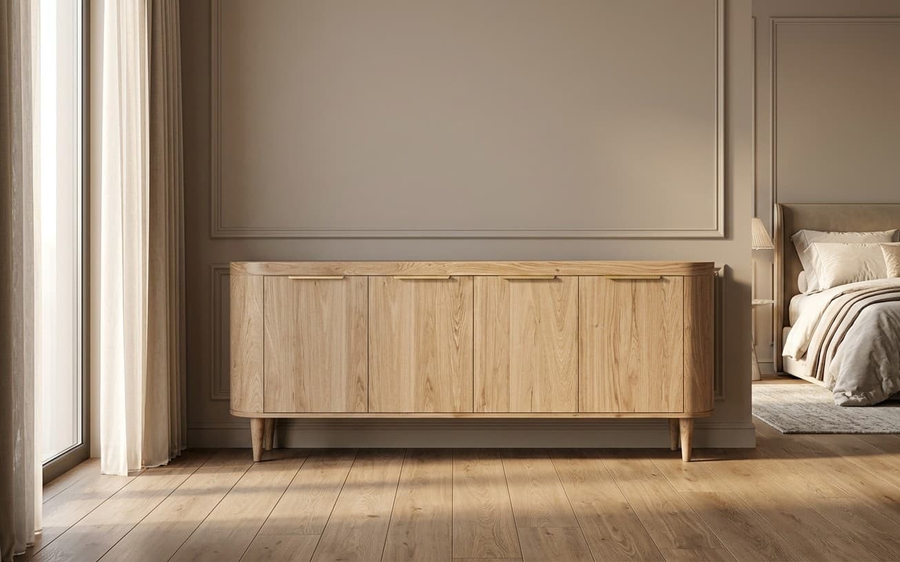 Comoda RoyalWood 4 usi, Lemn Masiv, 200 x 50 x 77,5 cm