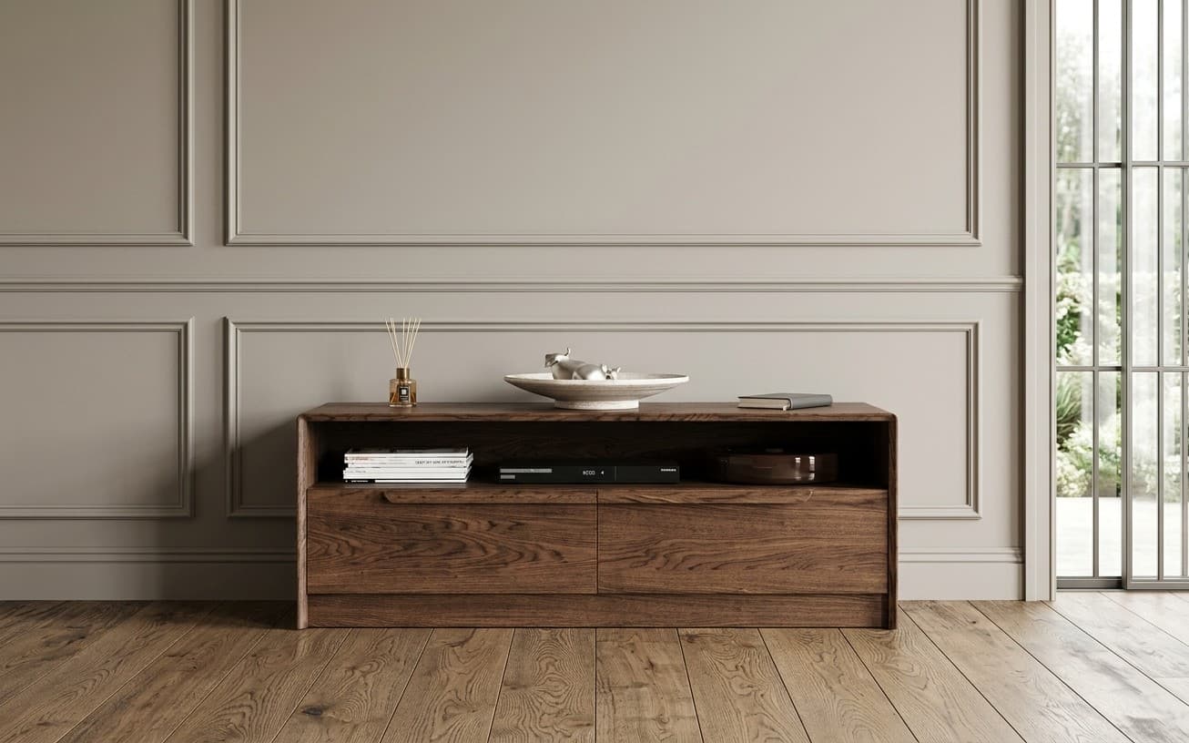 Comoda TV Bordo, Lemn Masiv, 140 x 48 x 51 cm