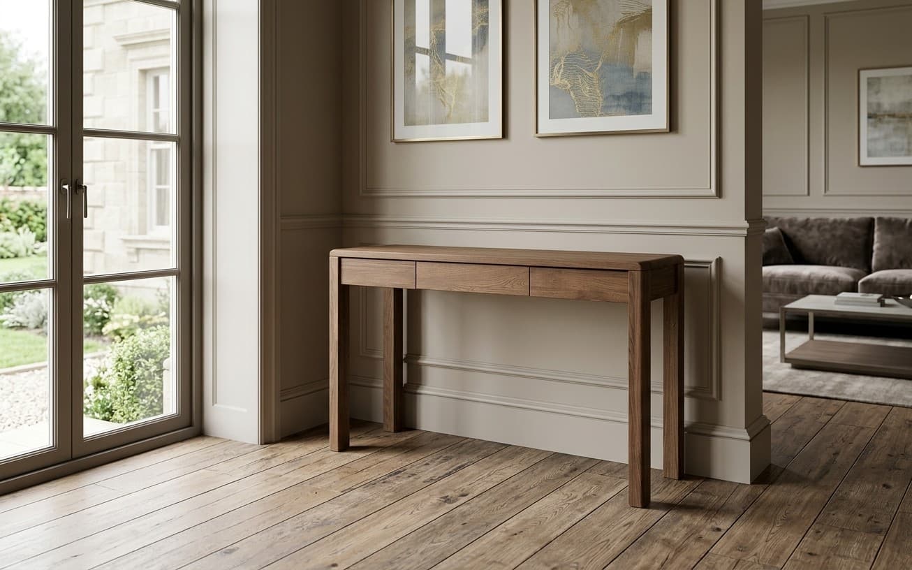 Consolă Serena, Stejar Masiv, 120x45x78cm