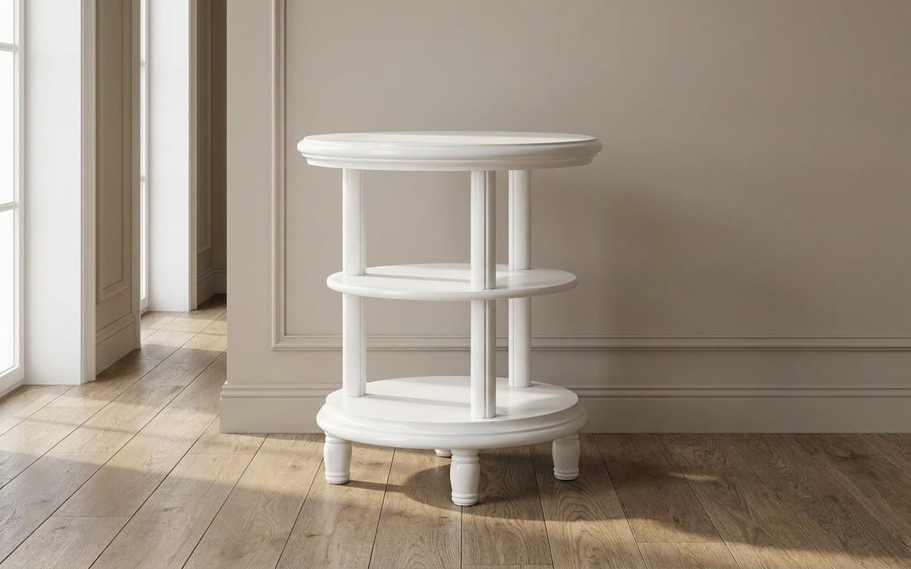 Masa de cafea rotunda Elizabeth, 60x60cm, Alb