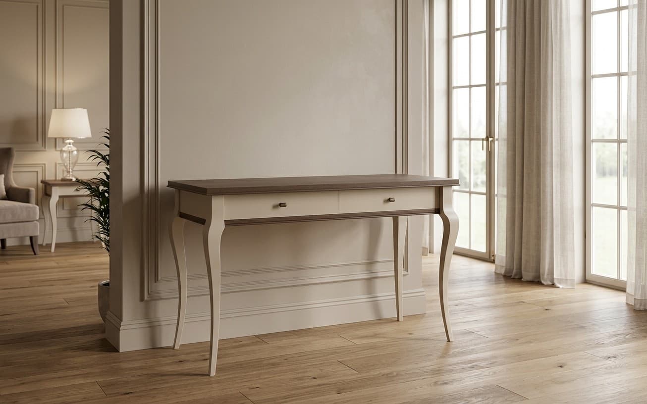Masă de toaletă Leona, Lemn Masiv, 126 × 53 × 79 cm