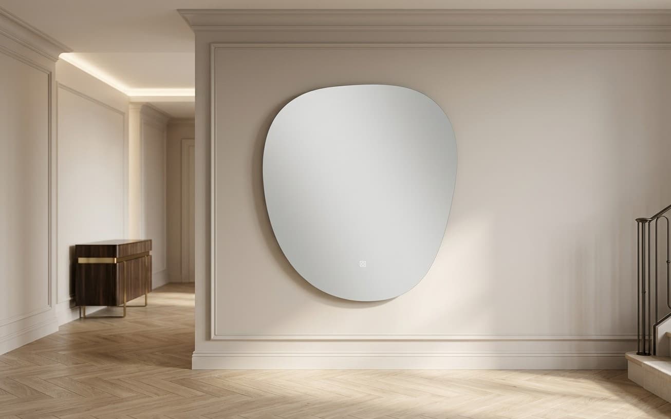 Oglinda cu iluminare LED și acționare touch, 48x47cm