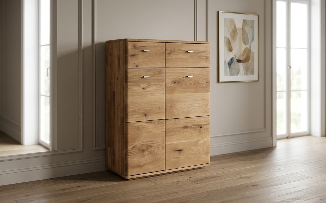 Pantofar Siena, Lemn Masiv, Stejar Natur, 99.5x70.8x39 cm