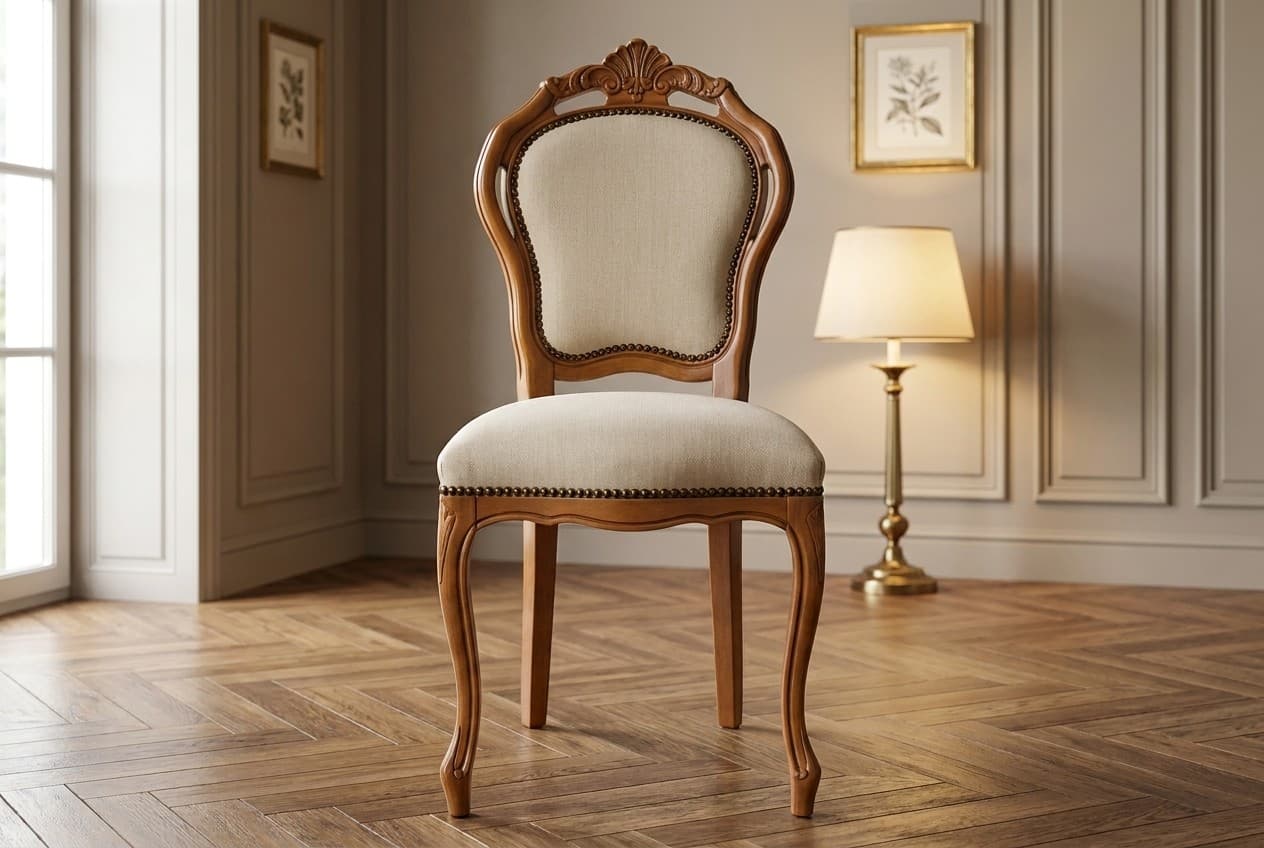 Scaun clasic Briston, cu Spătar Tapițat, 48 x 59 x 108 cm