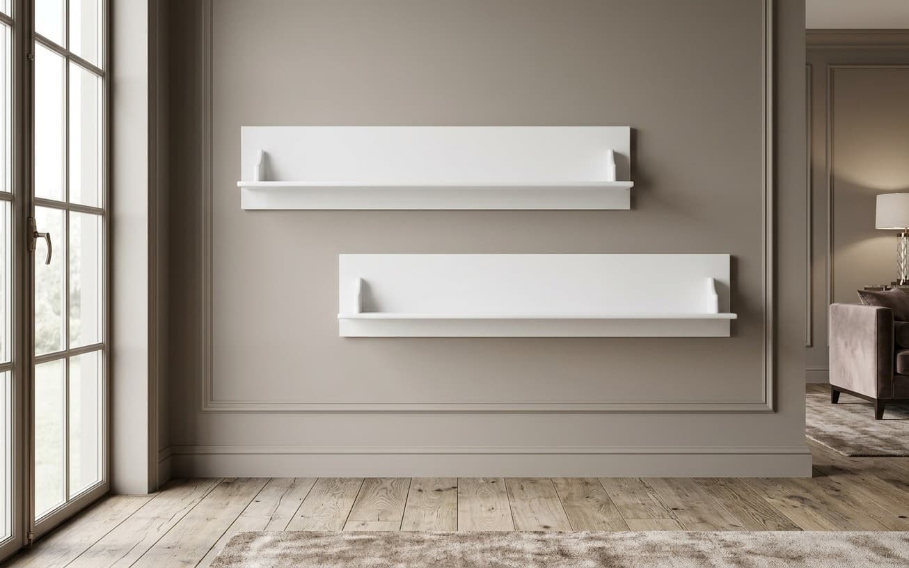 Set Polițe Linea, Lemn Masiv, 120cm, Alb