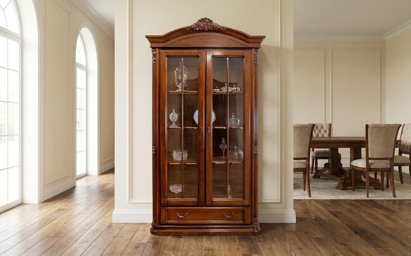 Vitrina Briston, 2 Usi, Lemn Masiv, 123 x 44.5 x 218 cm