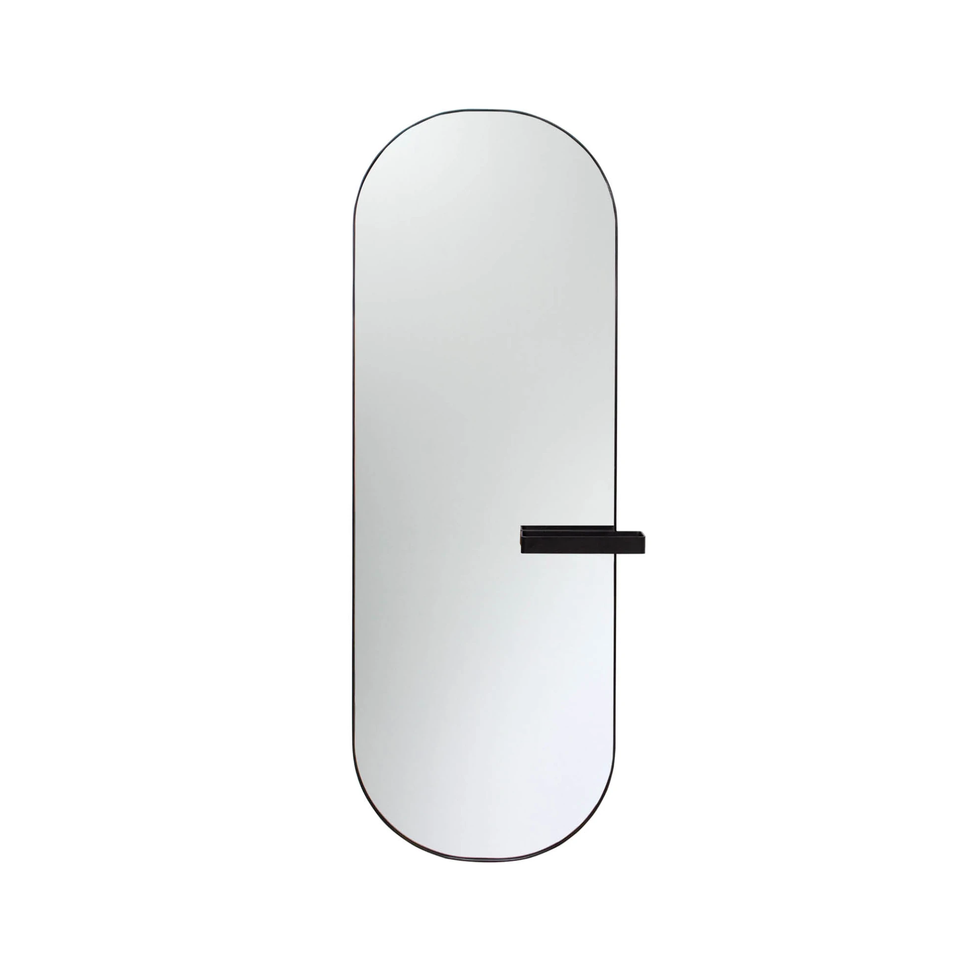 Oglindă Argan, Metal Negru, cu Tăviță, 160 cm din lemn masiv