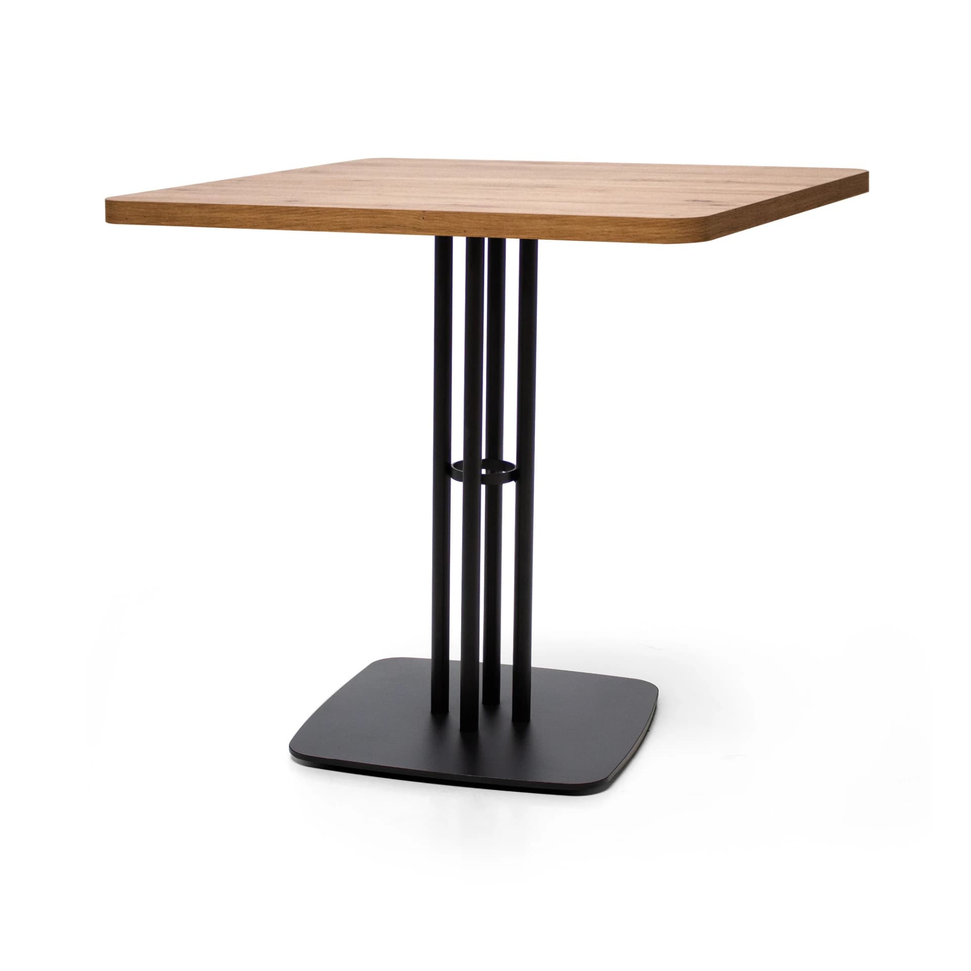 Masă Dining Yudak, Metal Negru, Personalizabilă din lemn masiv