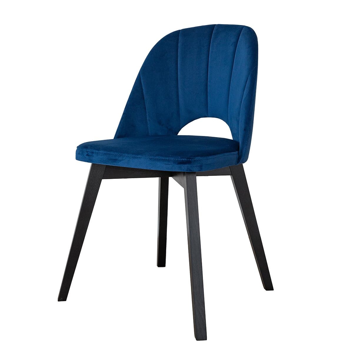 Scaun Lino, Catifea Albastru Regal, Picioare din Fag Masiv, 50 x 45 x H 86 cm