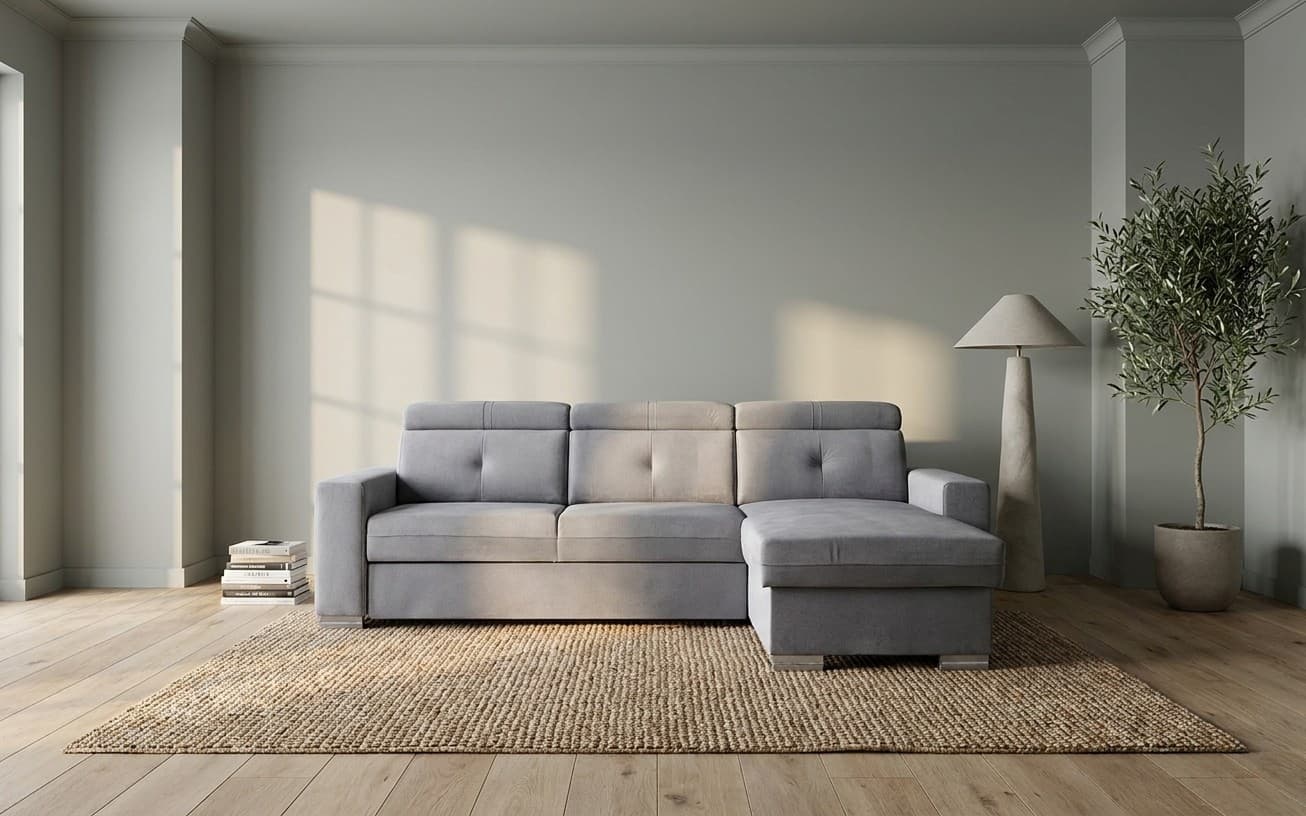 Colțar Extensibil Fiona, 248x162cm, Ladă Depozitare, Personalizabil