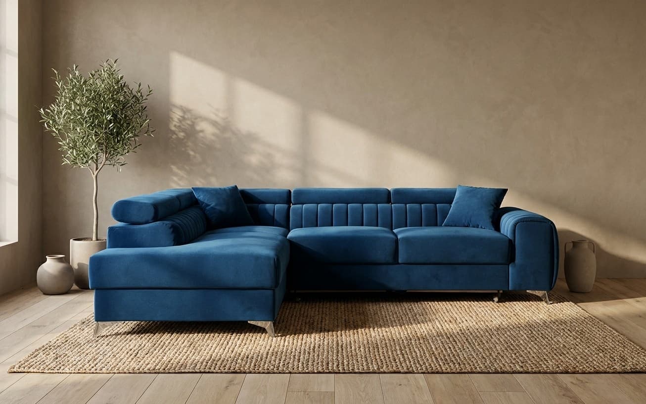 Colțar Extensibil Lisbon, 278×205cm, Ladă Depozitare, Personalizabil