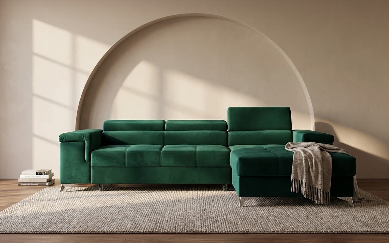 Colțar Extensibil Rita, 280x205cm, Ladă Depozitare, Personalizabil