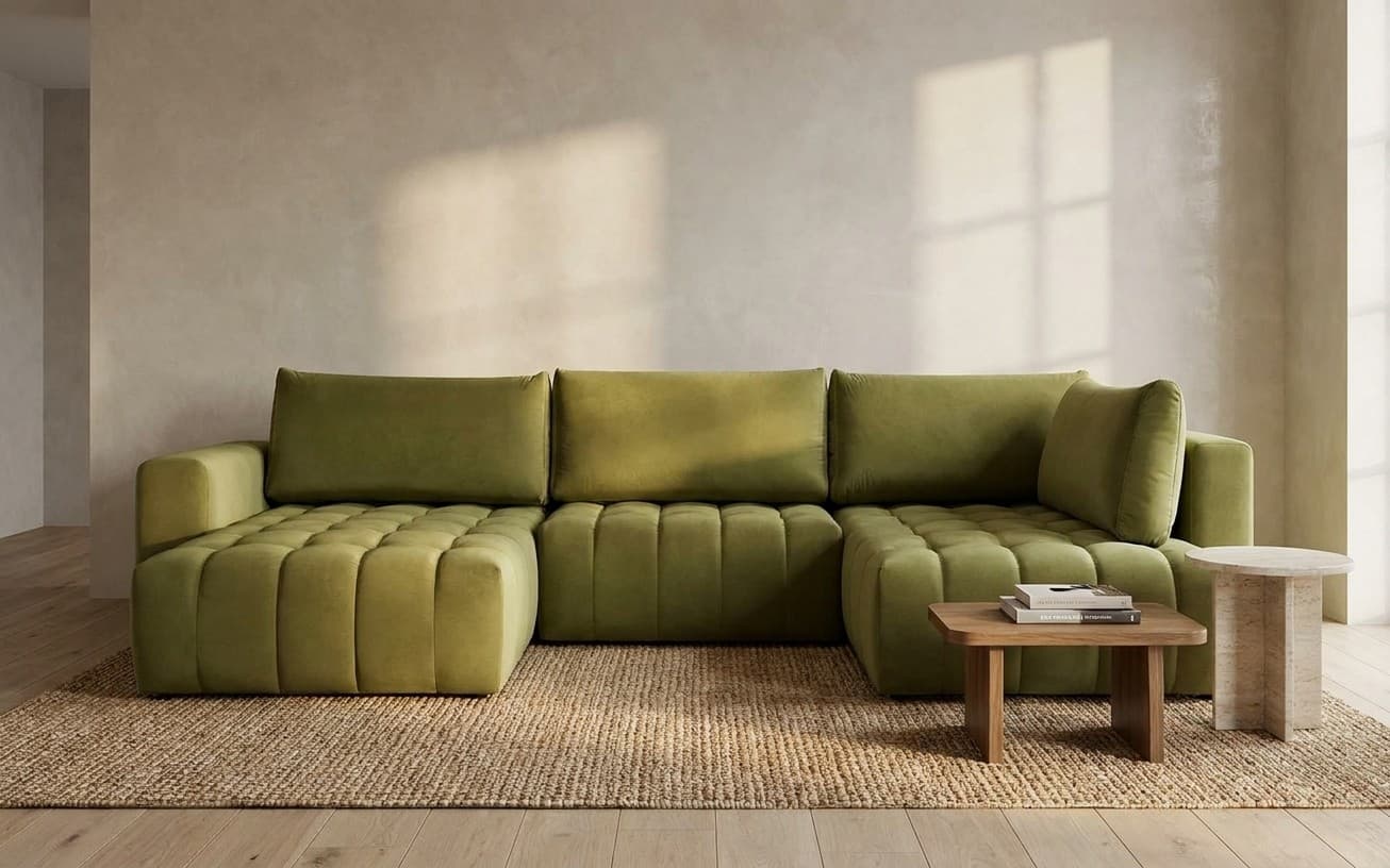 Colțar Formă U, Extensibil Bonnie, 350x175cm, Personalizabil