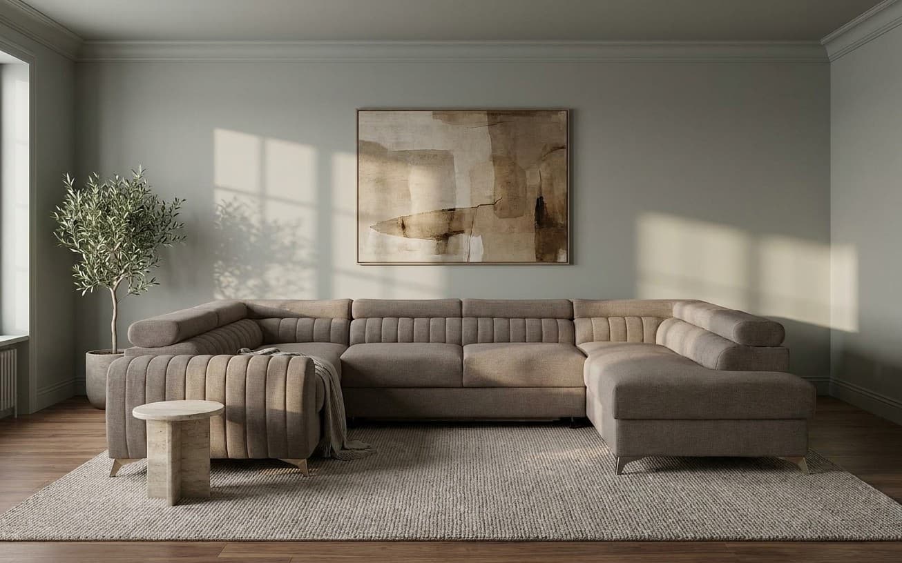 Colțar Formă U, Extensibil Fabian, 347x202cm, Personalizabil