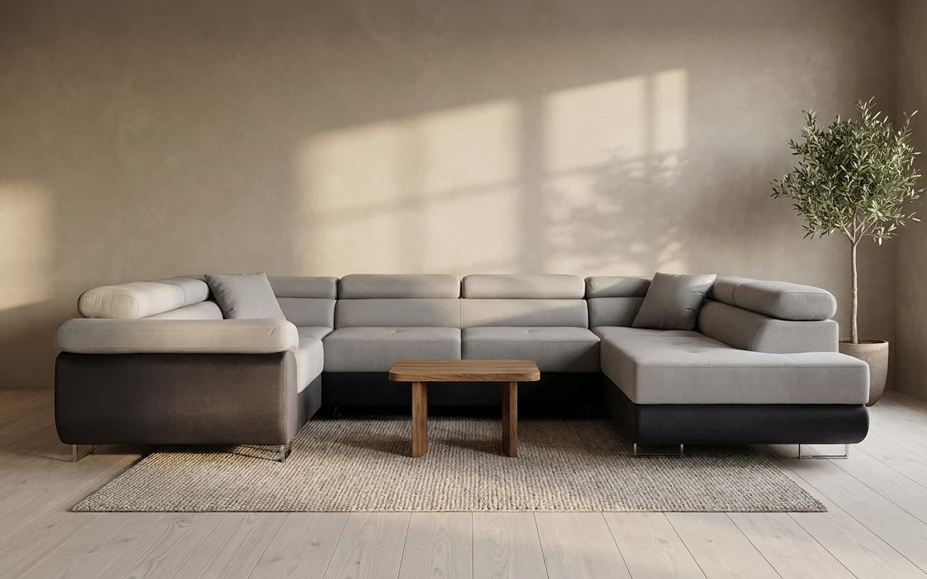 Colțar Formă U, Extensibil Lety, 340x202cm, Personalizabil