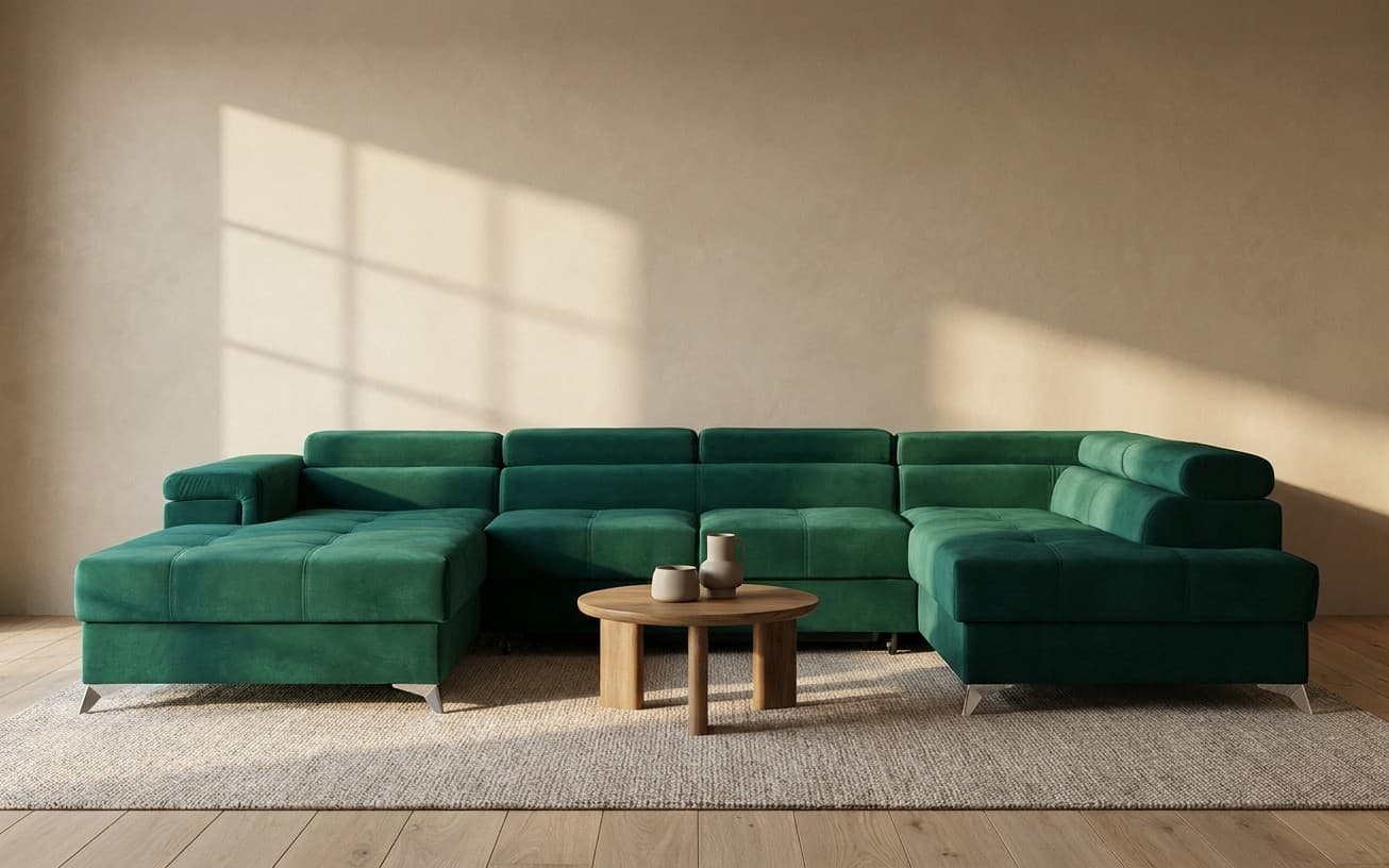 Colțar Formă U, Extensibil Linde, 337x205cm, Personalizabil
