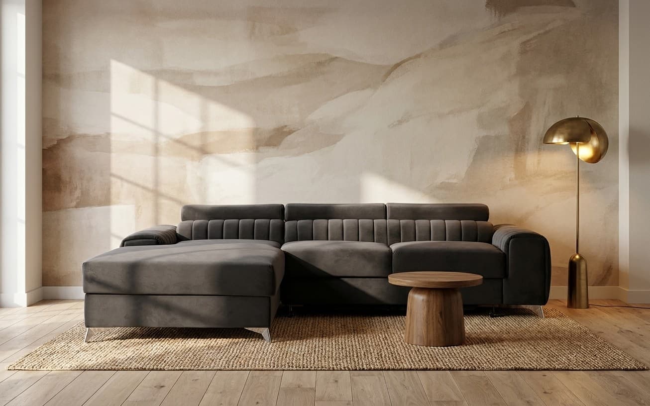 Colțar Gray, Extensibil, Ladă de Depozitare, 275x205x98 cm, Personalizabil