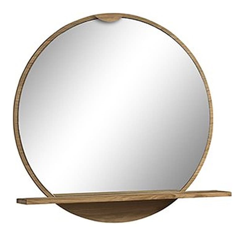 Oglindă Rotundă Lugano, Stejar Masiv, Ø 84 cm
