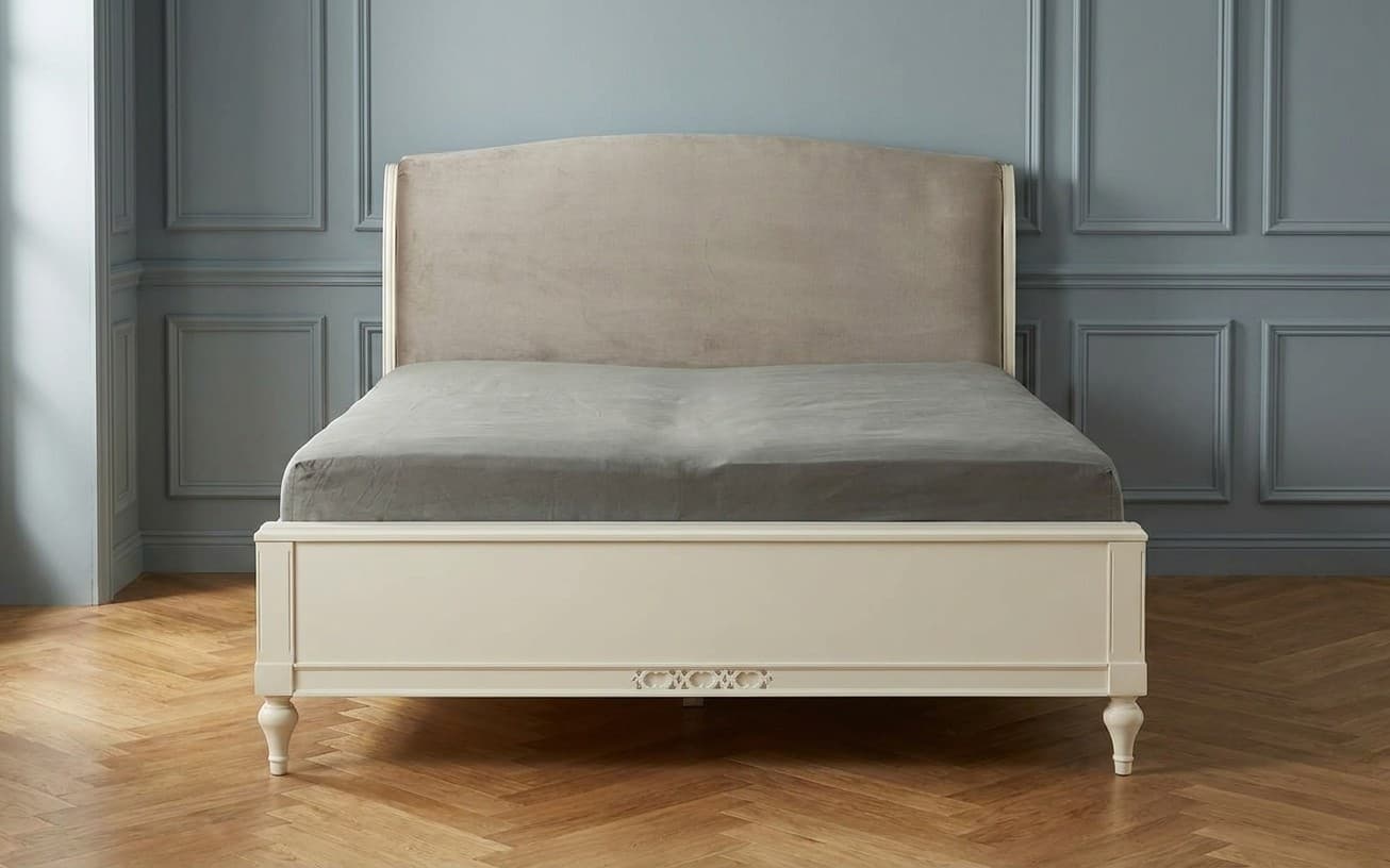 Pat Tapițat Provence, Model P2, 160x200cm, Crem-Catifea Maro
