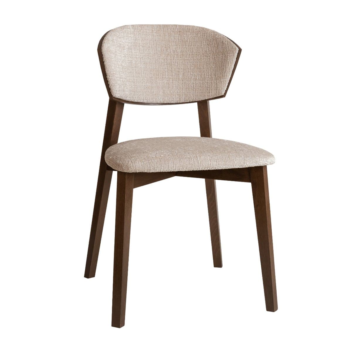 Scaun Enzo, Lemn Masiv Fag Tabac, Tapițat, 50 x 50 x H 82,5 cm