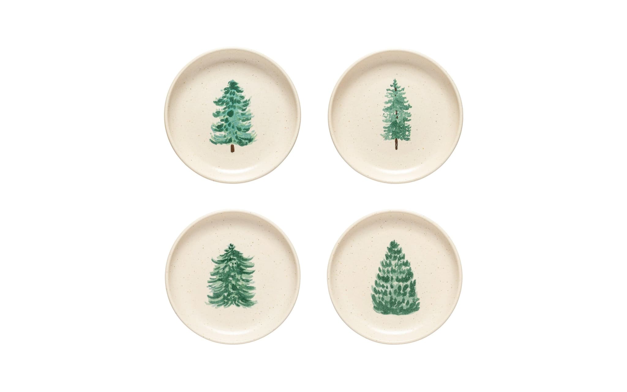 Set 4 Farfurii Aperitiv Pacifica, cu Brăduț de Crăciun, 16 cm