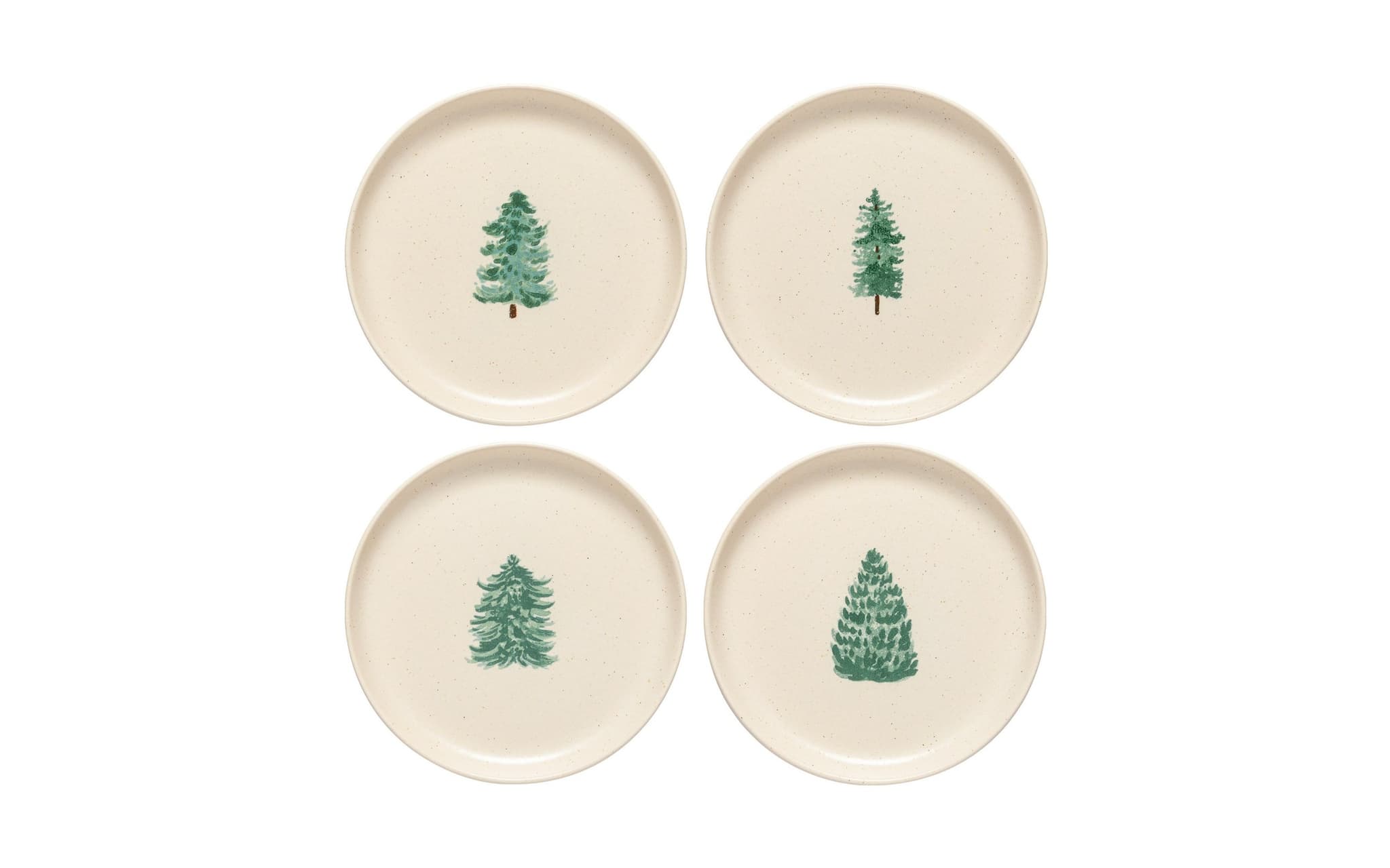Set 4 Farfurii Desert Pacifica, cu Brăduț de Crăciun, 22 cm